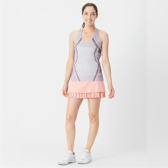 K Swiss Women's Spring Pleated V-Neck Print Tank tennis- small - Picture 1 of 8